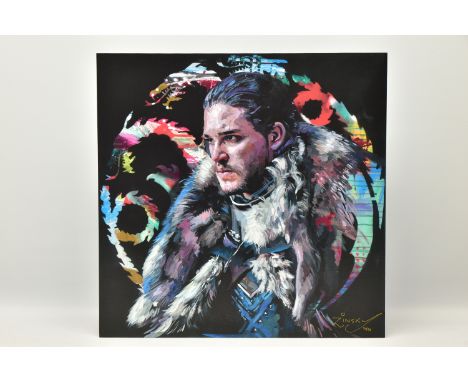 ZINSKY (BRITISH CONTEMPORARY) 'WINTER IS COMING', a signed limited edition print depicting a portrait of Kit Harington as Jon