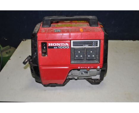 A HONDA EX1000 PETROL GENERATOR 240v power rating 0.75/0.9Kw 3.3/3,9A (engine pulls freely but hasn't started)