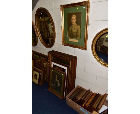 A LARGE QUANTITY OF 19th and 20th Century ROYAL PORTRAIT THEMED PRINTS ETC, to include two large framed portraits of King Geo