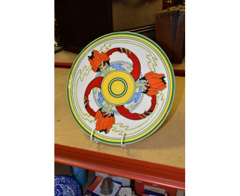A WEDGWOOD CENTENERY COLLECTION CHARGER, from the Bizarre range by Clarice Cliff 1899-1999, diameter 31cm (1) (Condition repo