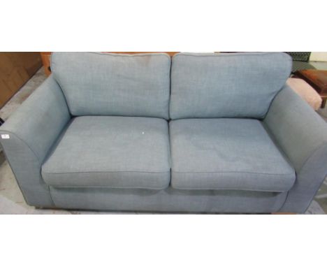 Teal upholstered two seater modern sofa W192cm H90cm D93cm 