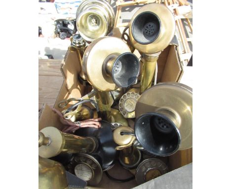 Three Centenary of the Telephone 1876-1976 brass candlestick telephones and two others (5) 