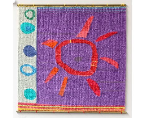 Fiona Rutherford (Contemporary)"Sunburst"A woven tapestry panel, signed in pencil and titled to the mount, 74cm by 69cm inclu