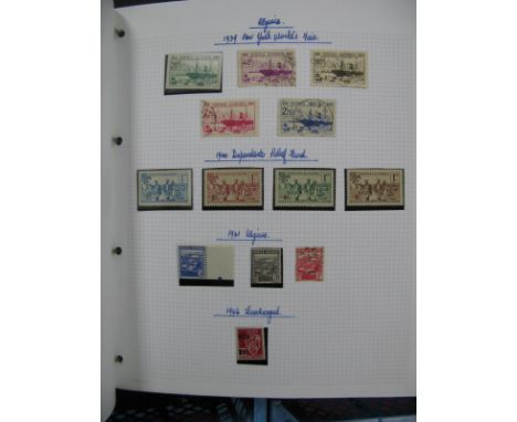 A Four Ring Binder of French Colonial Stamps Mint and Used, includes Algeria from 1926, Anjouan from 1892. French Morocco fro