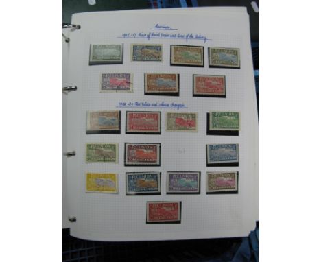 A Four Ring Binder of French Colonial Stamps, including Reunion from 1891 surcharges to 1971. St Pierre and Miquelon from 189