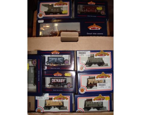 A group of boxed Bachmann wagons as lotted.  VG in G-VG boxes. (10)
