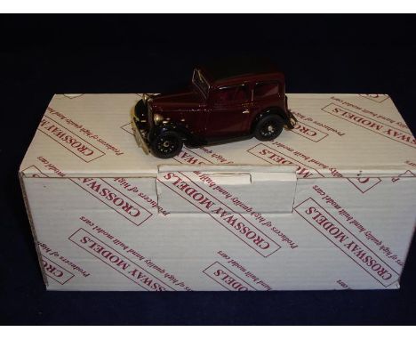 A Crossway Models CM22 - 1936 Austin 7, Ruby MKII in maroon. (one hubcap missing) G-VG in VG box.
