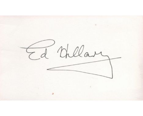 Edmund Hillary signed 5x3 white album page card. Sir Edmund Percival Hillary KG ONZ KBE (20 July 1919 - 11 January 2008) was 