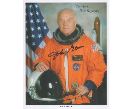 John H Glenn signed NASA 10x8 colour photo. John Herschel Glenn Jr. (July 18, 1921 - December 8, 2016) was an American aviato