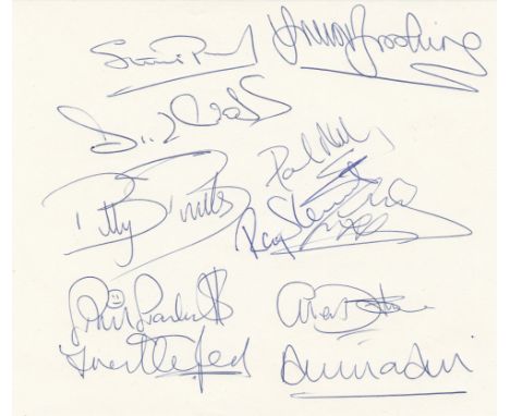 Football Autographed West Ham United - A Large Size Album Page Superbly Signed In Blue Biro By All Eleven Players That Defeat