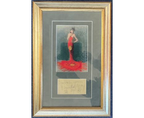 Actor, Anna May Wong vintage signature piece professionally double mounted and framed approx. 19x13. This beautiful piece fea