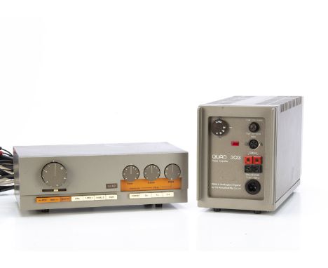 Quad Amp and Pre-Amp, a Quad 33  pre-amp s/n 87783 together with a Quad 303 amplifier s/n 71856, both appear in very good con