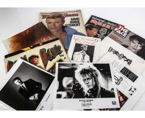 David Bowie Memorabilia, eleven items of Bowie memorabilia comprising Dancing In The Street foldout Poster, Record Mirror Spe