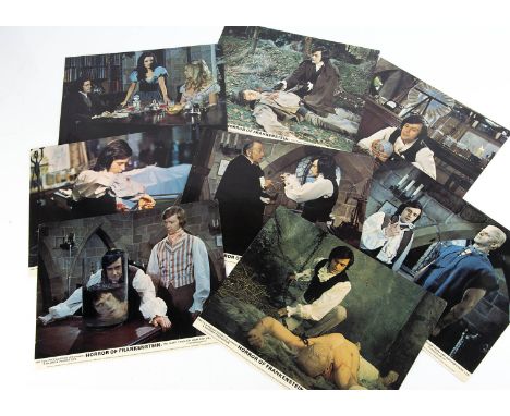 The Horror Of Frankenstein Lobby Cards / Hammer Films, complete set of eight front of house UK Lobby Cards for the 1970 film 