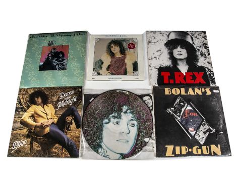 T Rex / Marc Bolan LPs, fifteen albums with titles including Bolan's Zip Gun, The Slider, Light of Love, The Beginning of Dov