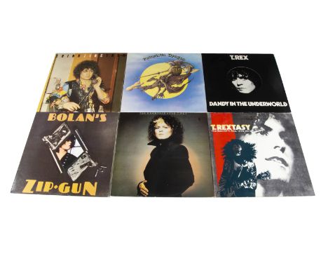 T Rex / Marc Bolan LPs, twenty-three albums by Tyrannosaurus Rex, T Rex and Marc Bolan including Futuristic Dragon, Tanx, Dan