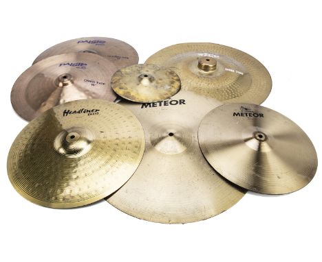 Paiste / Pearl/ Meini Cymbals, six cymbals plus Hi Hat with Pacific stand that includes Paiste 400 China type 16", Paiste Cra