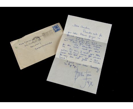 Rolling Stones / Brian Jones Signed Letter, a signed personal letter from Brian Jones to the Vendor, the main subject being h