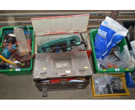 An ammo box and contents of various tools; together with one other box and contents of various G clamps etc. 