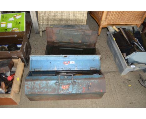 Three tool boxes and contents of various hand tools