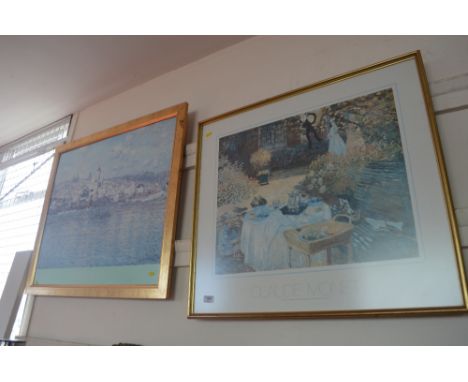 Two gilt framed prints, after Monet 