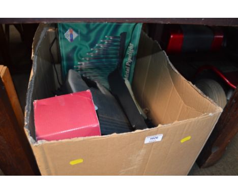 A box containing various tools etc