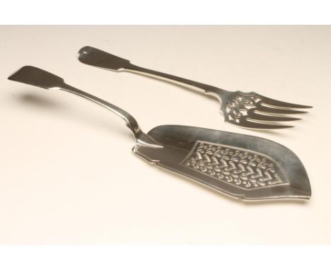 A GEORGE IV SILVER FISH SLICE, maker J.H. & C. Lias, London 1835, in Fiddle pattern with scroll pierced blade, 12" long, toge