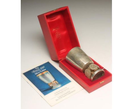 STUART DEVLIN SILVER - "The Bristol 600 Goblet", London 1973, no. 52 of a limited edition of 600, the plain flared cylindrica