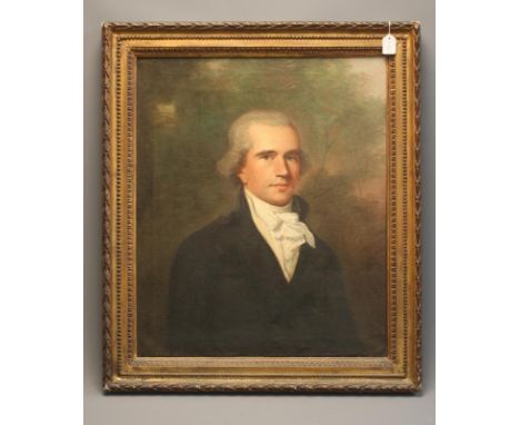 CIRCLE OF THOMAS HICKEY (Irish 1741-1824), Portrait of a Gentleman believed to be a member of the Fitzgibbon family, half len