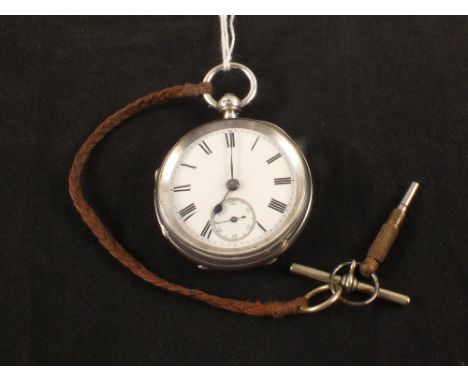 A silver pocket watch with white enamel dial, movement marked Adam Buhdess of Coventry, Reverse R.A. ? 61302.P