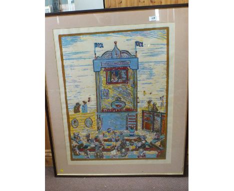 John Reay lithograph of Punch and Judy, signed in pencil lower right John Reay A/P, 32" x 34"