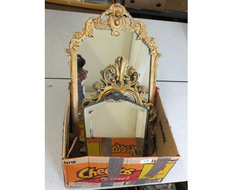 A silver plated oil lamp (converted) plus three decorative wall mirrors