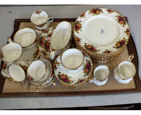 A Royal Albert Old Country Roses part tea and dinner set (three trays)