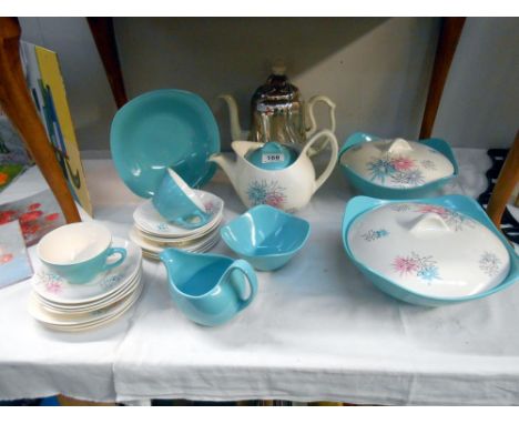 A Midwinter Modern fashion Shape part teaset, with pair of tureens, teapot etc, plus another coffee pot ****Condition report*