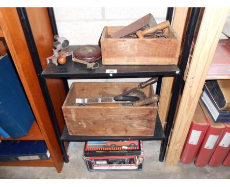 A quantity of vintage and other tools plus a car battery charger