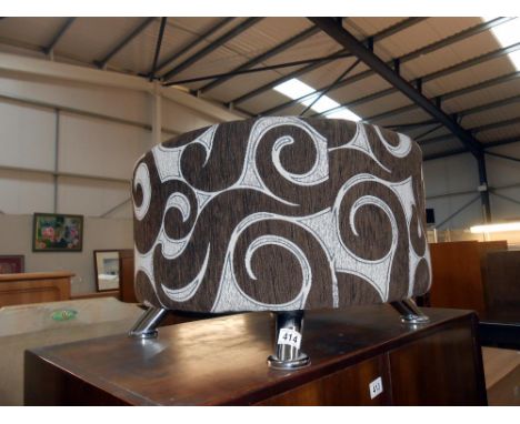 A large retro style pouffe/foot stool by DFS, Height 39cm, diameter 64cm approx.