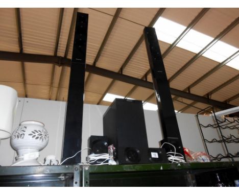 2 sets of 3 Panasonic speakers (2 towers, 1 standard speaker &amp; 3 mini speakers - possibly surround sound system)