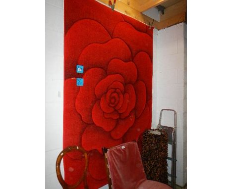 A good red mid - late 20th century carpet in good condition, 150 x 210 cm.