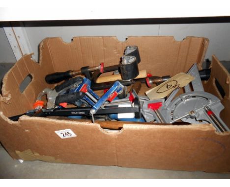 A quantity of framing and measuring tools