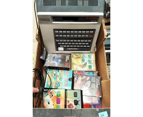 A vintage Phillips G 7000 Videopac computer with gamesPlease note: no controllers with this lot
