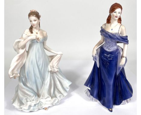 2 Royal Worcester figurines of ladies: With all My Heart CW504 and Midnight Encounter CW581 
