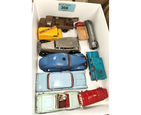 A Schuco 3000 tinplate car, other loose vintage Lesney, Dinky diecast vehicles 