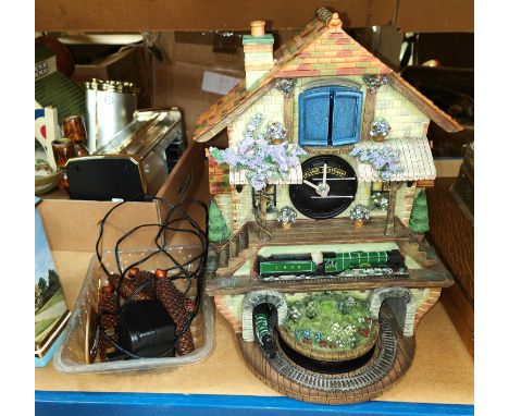 A Bradford Exchange 'Memories of Steam Flying Scotsman' cuckoo style clock&nbsp; 