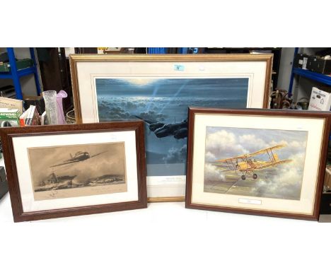 Gerald Coulson - 'Night of the Hunter' limited edition print, framed and glazed with certificate; 2 other prints of vintage a
