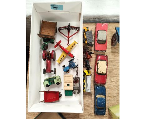 A selection of various vintage loose Corgi, Dinky and other diecast vehicles 