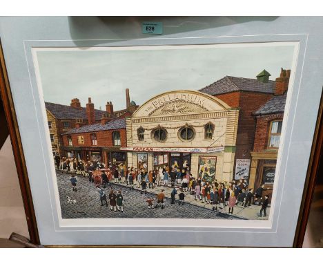 After Tom Dodson signed print "The Palladium" framed and glazed with 3 framed sets of cricket cigarette cards and a small sel
