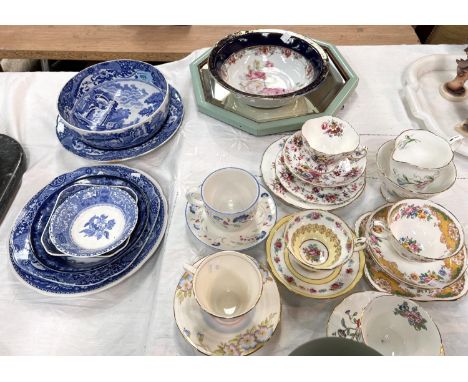 A Copeland Spode Italian bowl etc, Hammersley and other decorative cups and saucers 