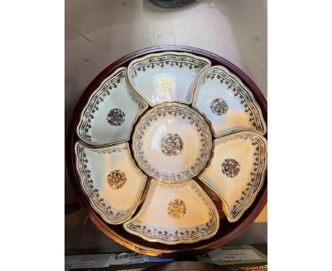 An oriental hors d'oeuvres set, boxed and a selection of boxed Royal Worcester trinket items.