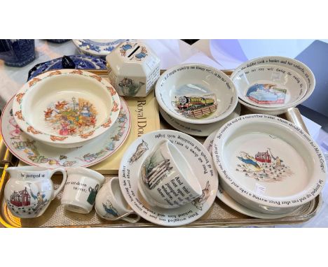 A selection of Wedgwood childrens' bowls, cups, saucers et - Peter Rabbit; 2 pieces of Thomas Tank Engine and 2 similar Royal