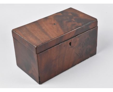 A 19th Century Mahogany Three Division Tea Caddy, the Inner Tea Box Lids Require Some Attention, 23.5cm Wide 